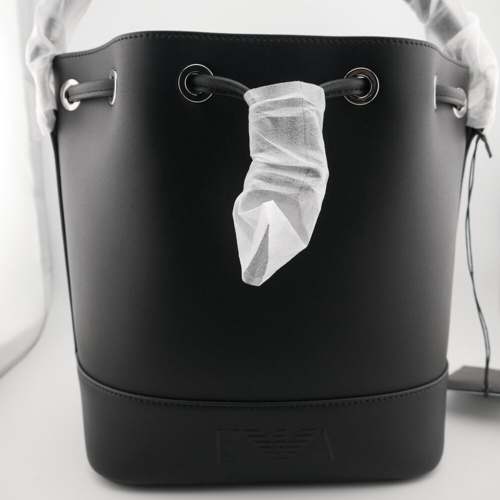Emporio Armani Bucket Bag Black NWT SKU Y3E209YVL3E181386 DustBag Shoulder Strap
